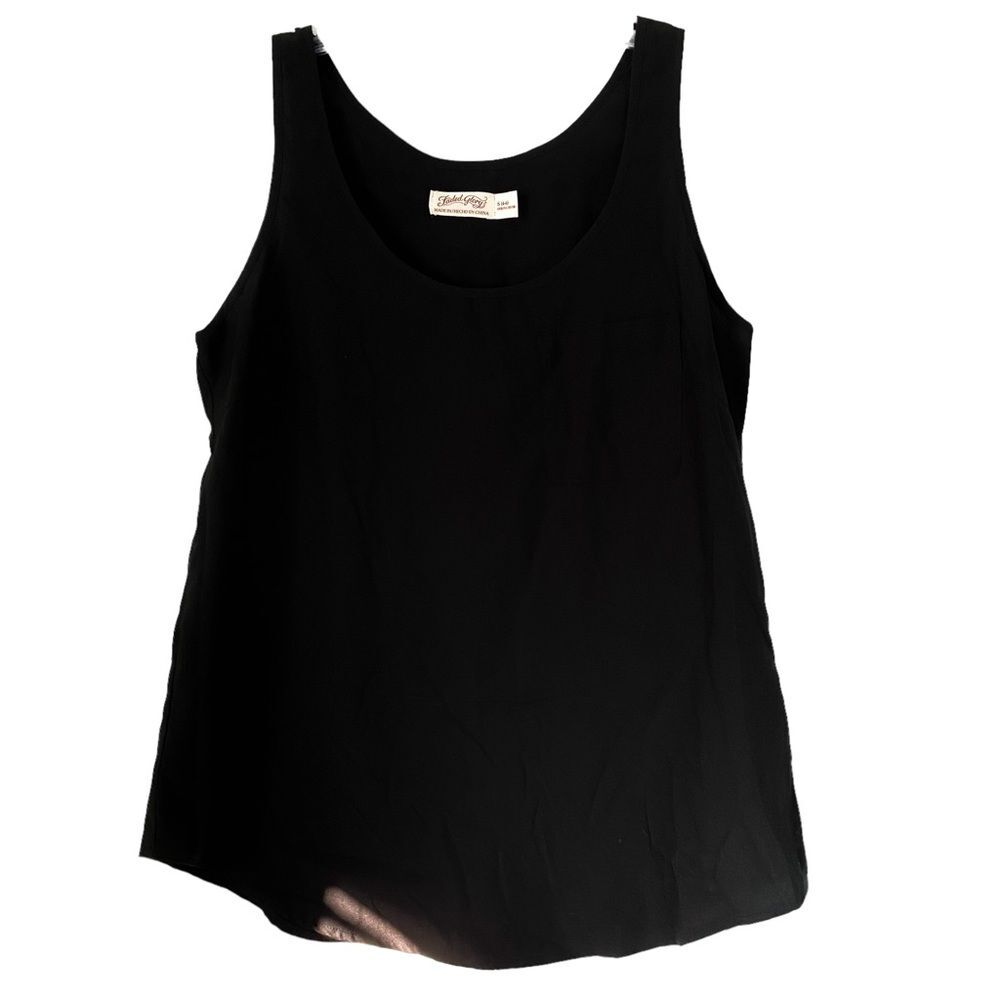 Faded Glory Black Blouse Sleeveless Tank Top Size Small